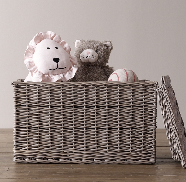 black and white toy basket