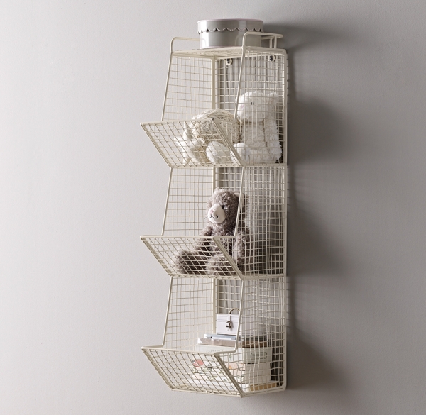 Industrial Wire 3Cubby Storage White