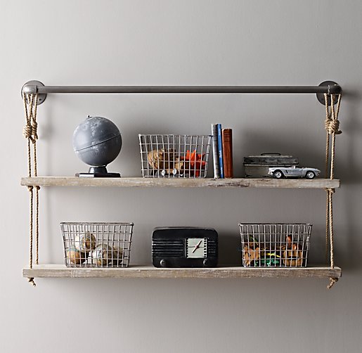 Industrial Pipe & Rope Shelf