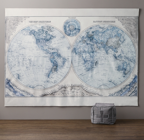 Hemisphere Grand Canvas Wall Tapestry