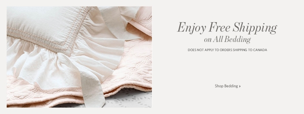 free shipping on all bedding