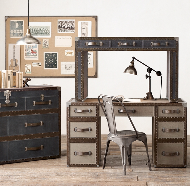 Antique Steamer Trunk Desk