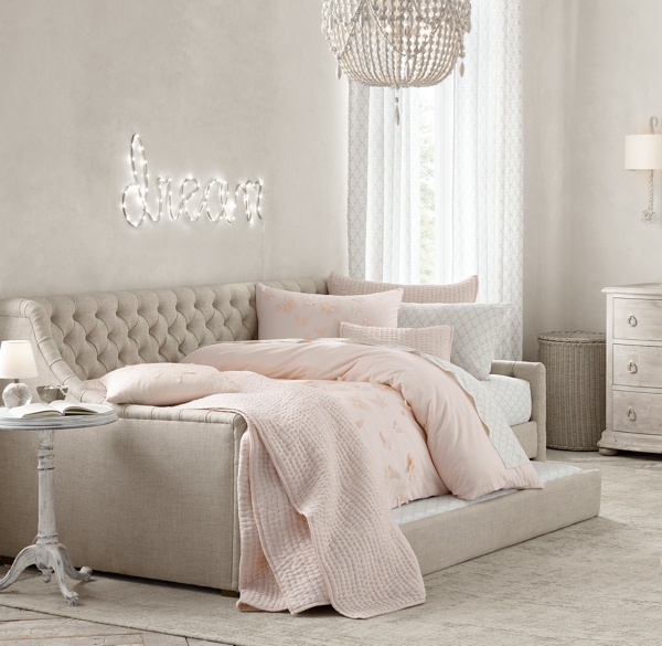 Devyn Tufted Daybed With Trundle Weathered Oak Devyn Tufted Daybed With Trundle Weathered Oak