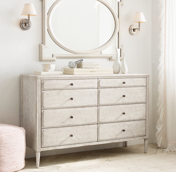 Juliette Horizontal Dresser Mirror Antique White