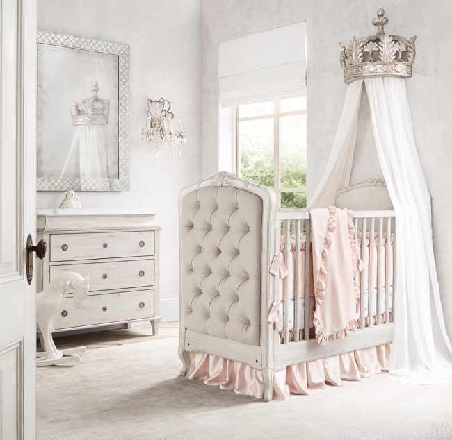 Colette Tufted Crib Antique Grey Mist