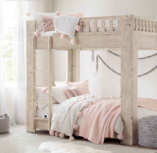bunk bed with slide and swing