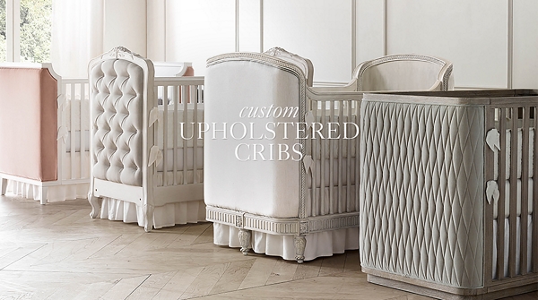 upholstered crib white