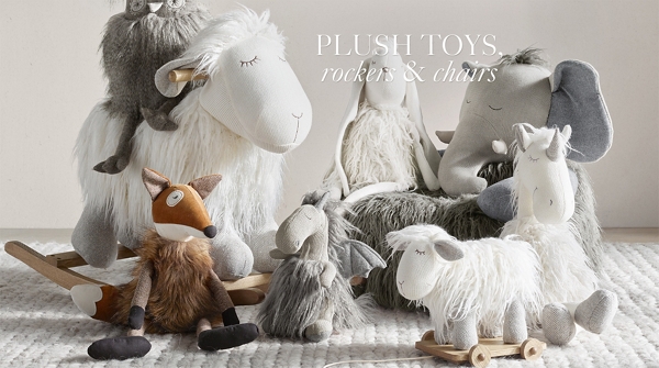 wooly plush animal rocker