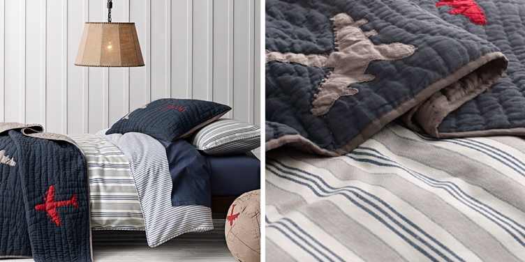 Vintage Ticking Stripe Bedding Collection Rh Baby Child