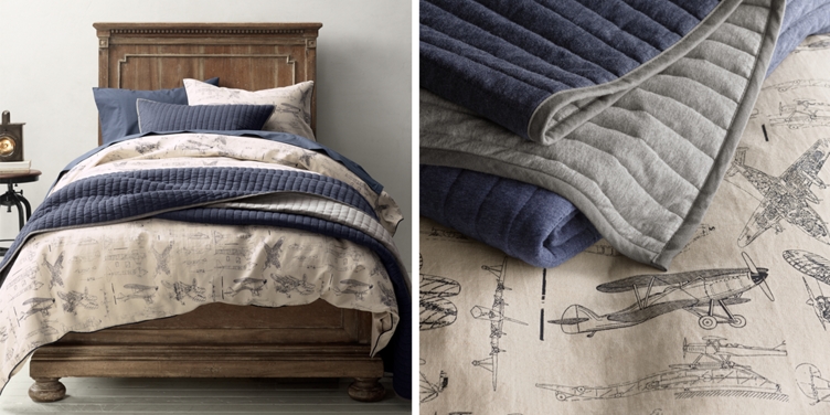 Vintage Airplane Blueprint Bedding Collection Rh Baby Child