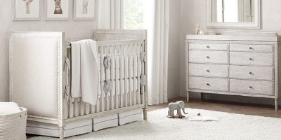 white crib boy nursery
