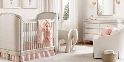 Belle Upholstered Crib Collection | RH 