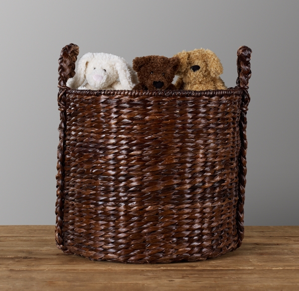 black and white toy basket