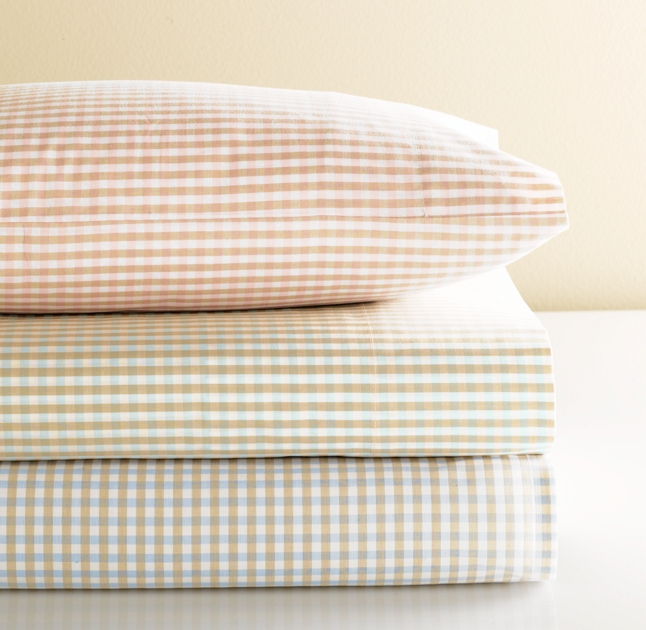 European Gingham Crib Fitted Sheet