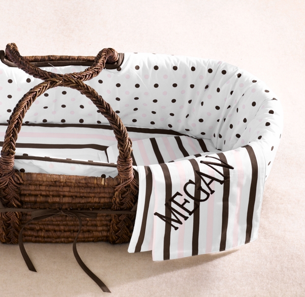 Italian Contrast Dot Moses Basket Bedding