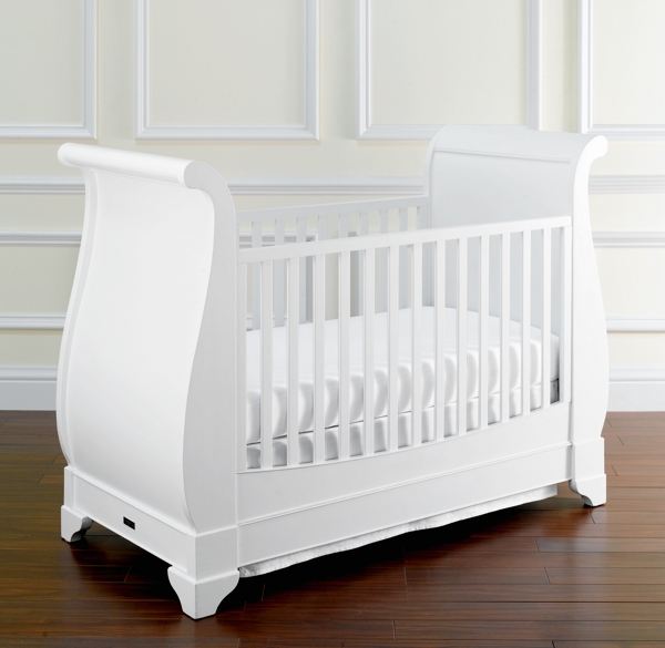 grey sleigh crib