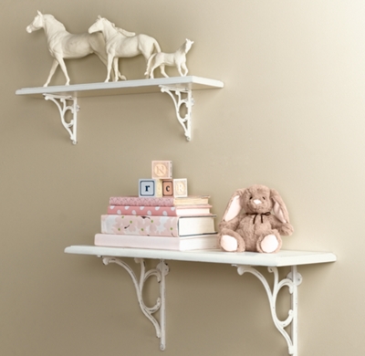white shelf for nursery