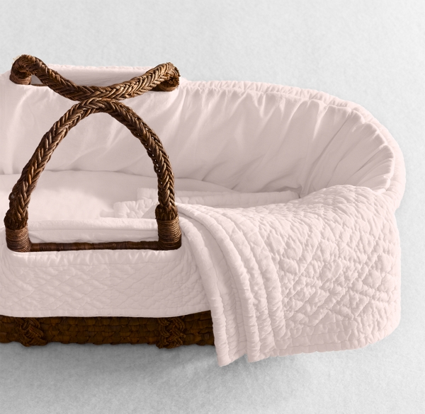 Heirloom Quilted Voile Moses Basket Bedding