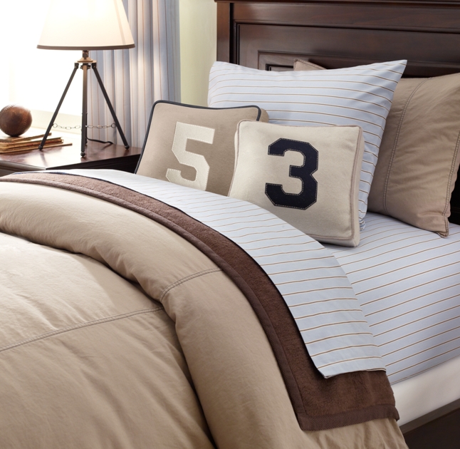 Tumble Washed Twill Duvet Cover Italian Oxford Stripe Sheet Set