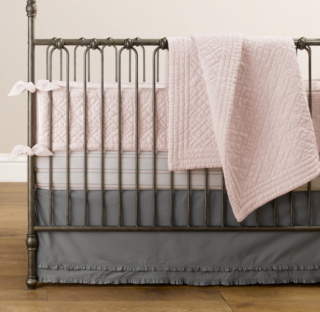 Heirloom Quilted Voile Three Piece Crib Bedding Set