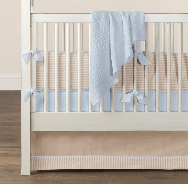 European Flax Stripe Crib Bumper