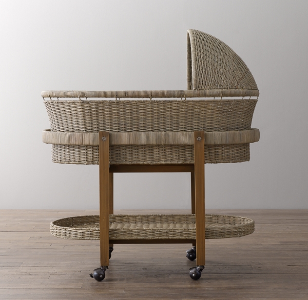 wicker bassinet with stand