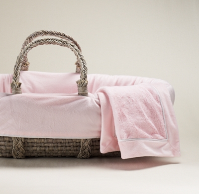 pink moses basket bedding set