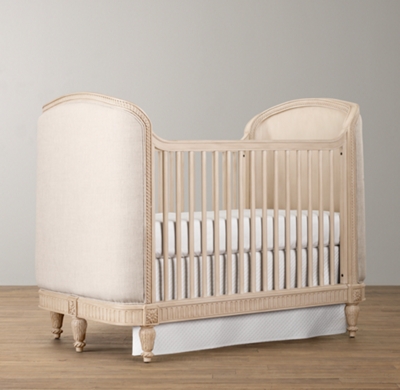 Belle Upholstered Crib - Distressed Linen