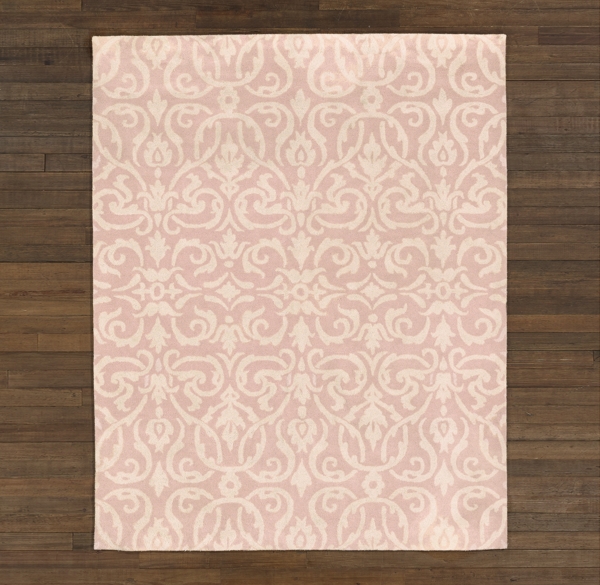 Wool Damask Scroll Rug