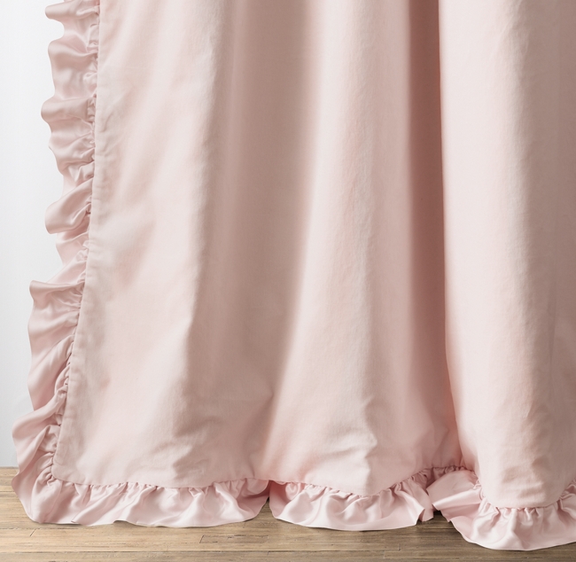 Washed Velvet Ruffle Drapery Panel