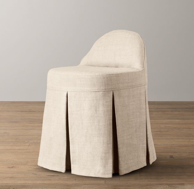 Maxine Vanity Stool Fabric Custom Slipcover