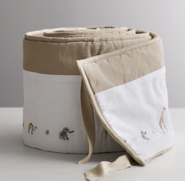 Embroidered Safari Crib Bumper