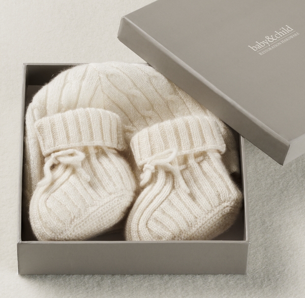 cashmere baby hat and booties