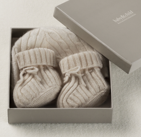 cashmere baby hat and booties