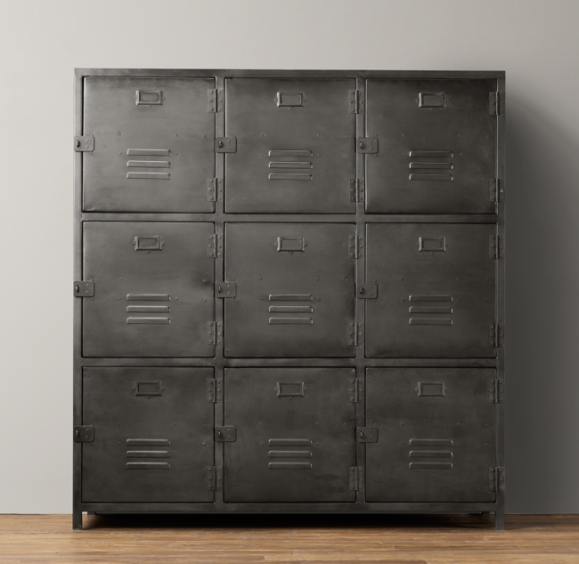 Vintage Locker 9 Door Cabinet