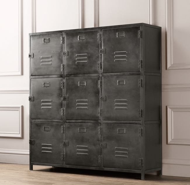 Vintage Locker 9 Door Cabinet