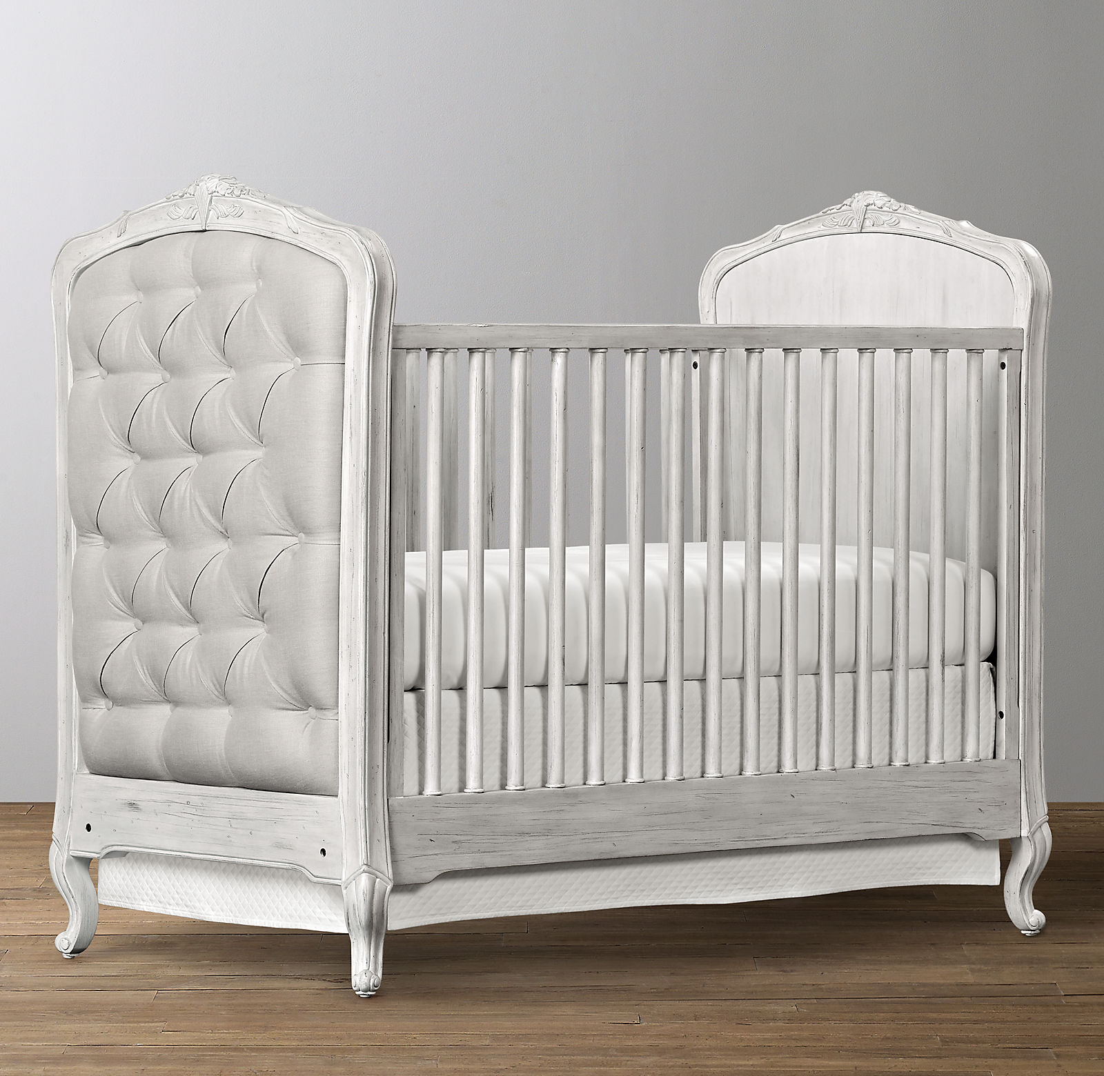 Shop COLETTE TUFTED CRIB - AGED WHITE from Restoration Hardware on Openhaus