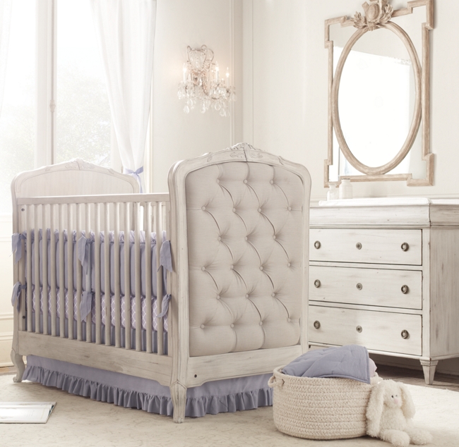 Colette Tufted Crib Antique Grey Mist