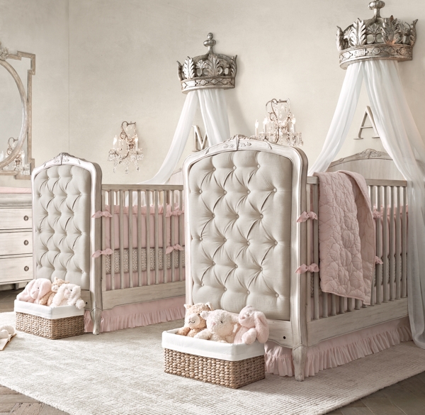 crib with tufted headboard