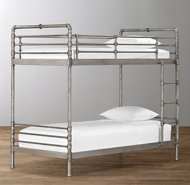 Industrial Steel Pipe Bunk Bed, Rod Iron Bunk Beds
