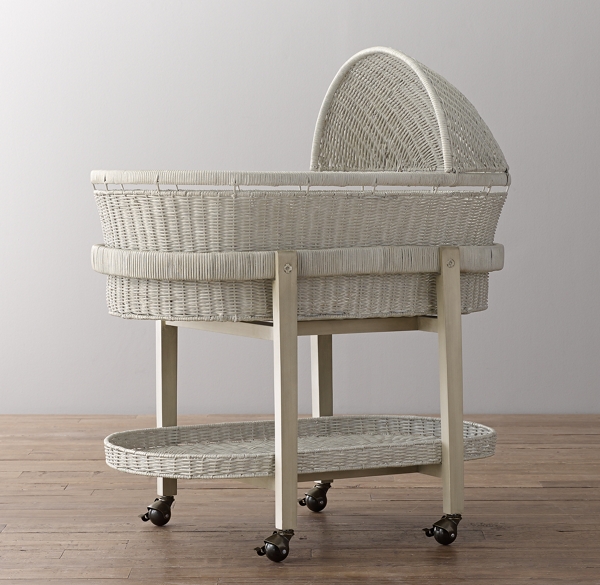 wicker bassinet with stand