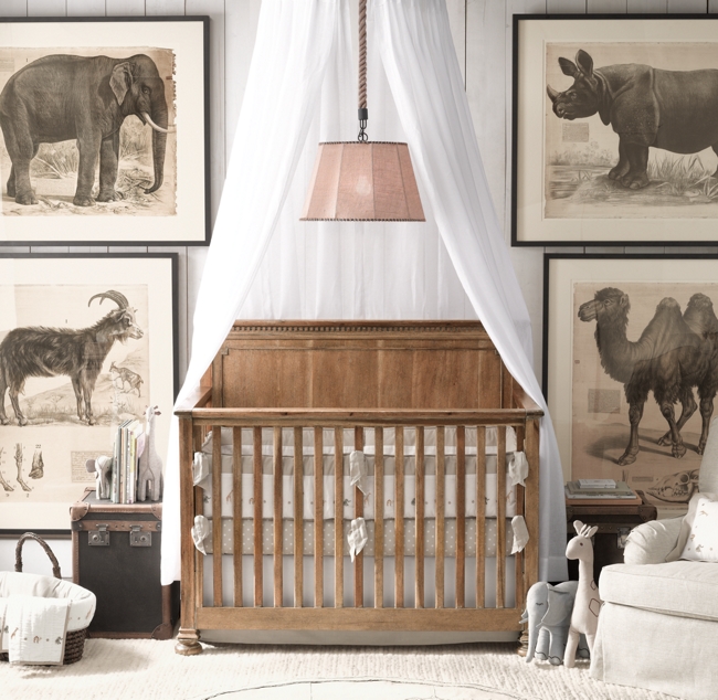 Embroidered Safari Pin Dot Nursery Bedding Collection