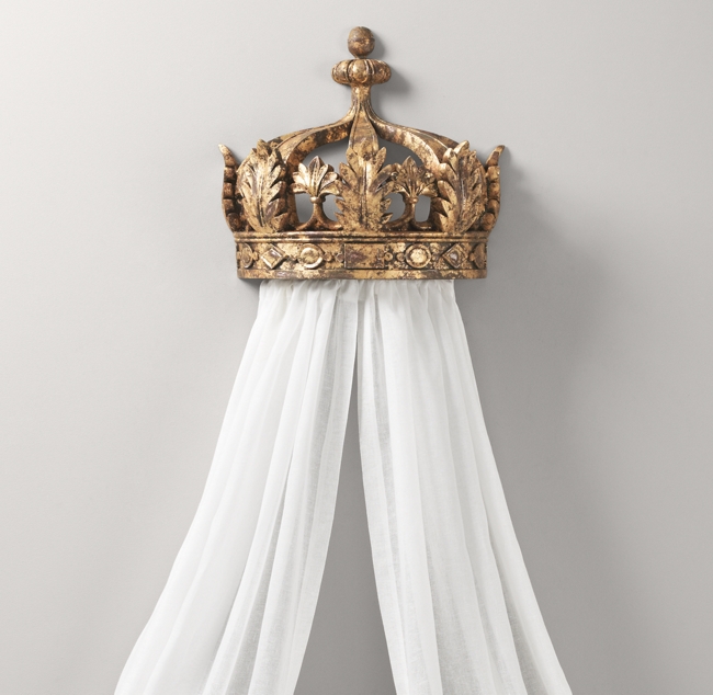 Gilt Demilune Canopy Bed Crown