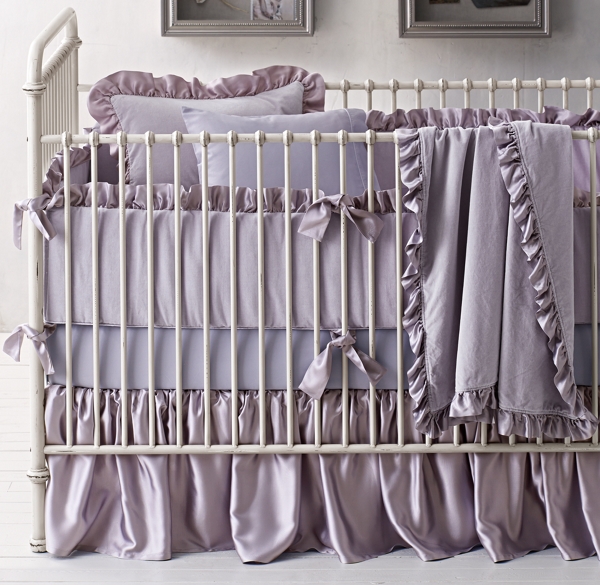lilac crib skirt