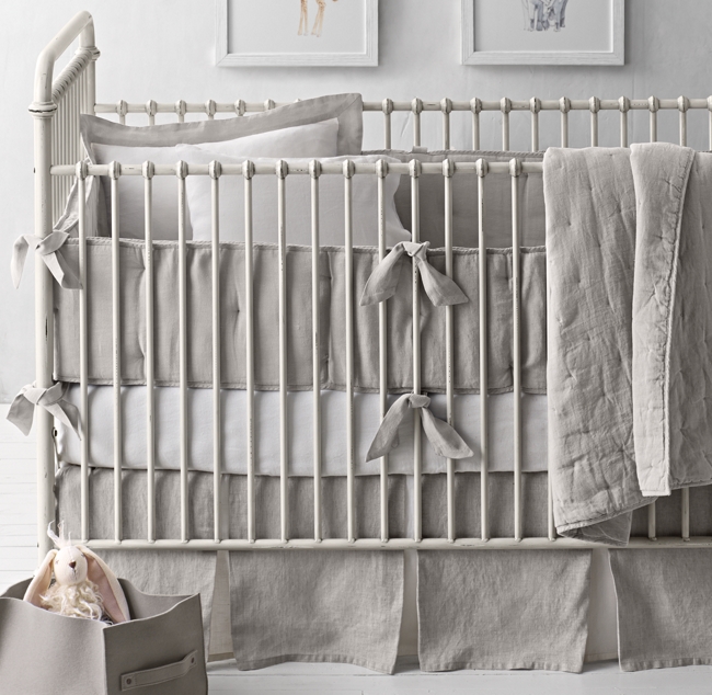 Washed Organic Linen Nursery Bedding Collection