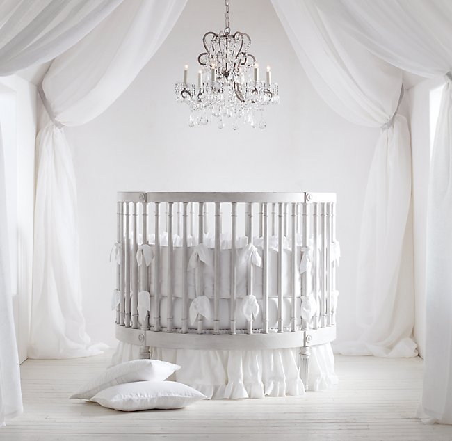 Ellery Round Crib Mattress, Round Crib Bedding Set