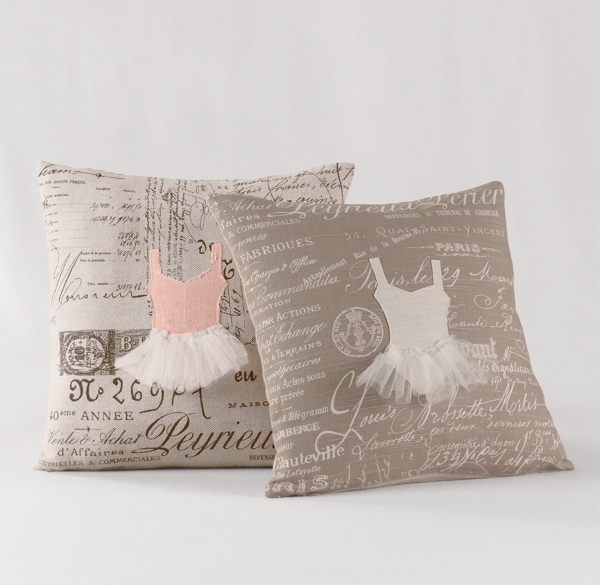 Appliquéd Ballerina Decorative Pillow Cover