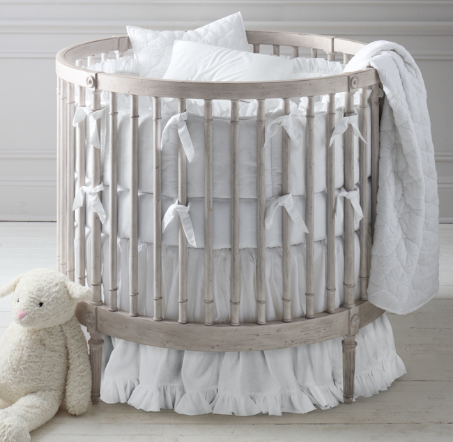 Frayed Ruffle Round Crib Bumper