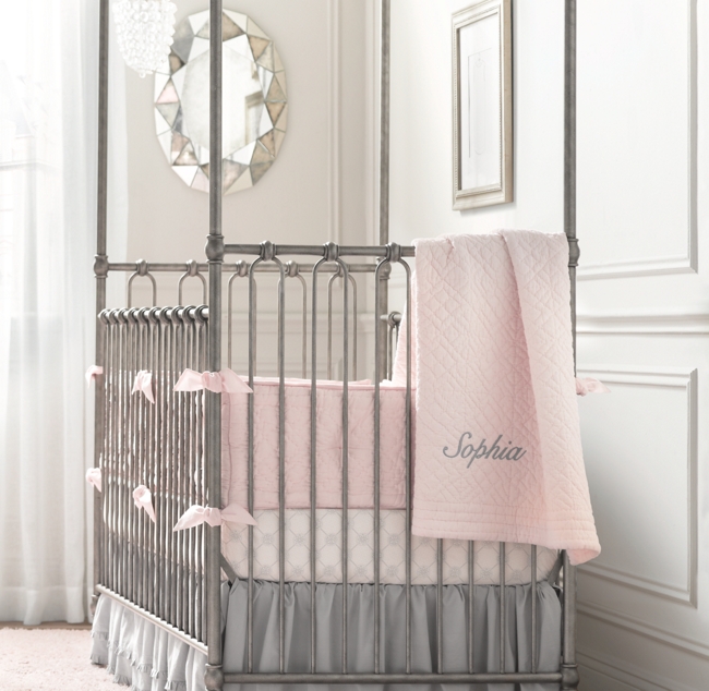 Heirloom Quilted Voile Crib Bumper