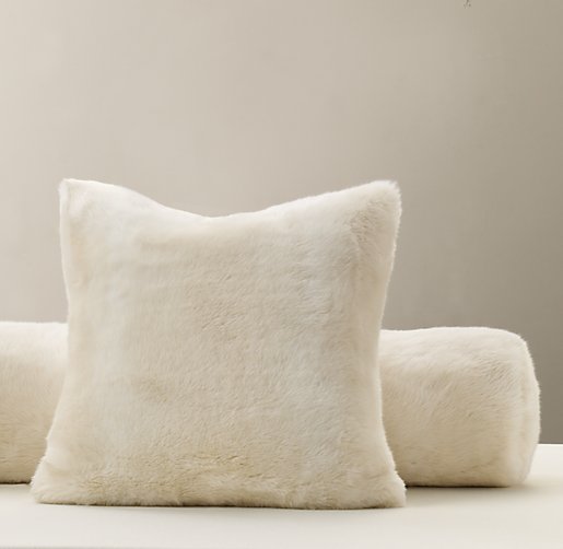 Luxe Faux Fur Decorative Pillow Cover & Insert - Arctic Fox